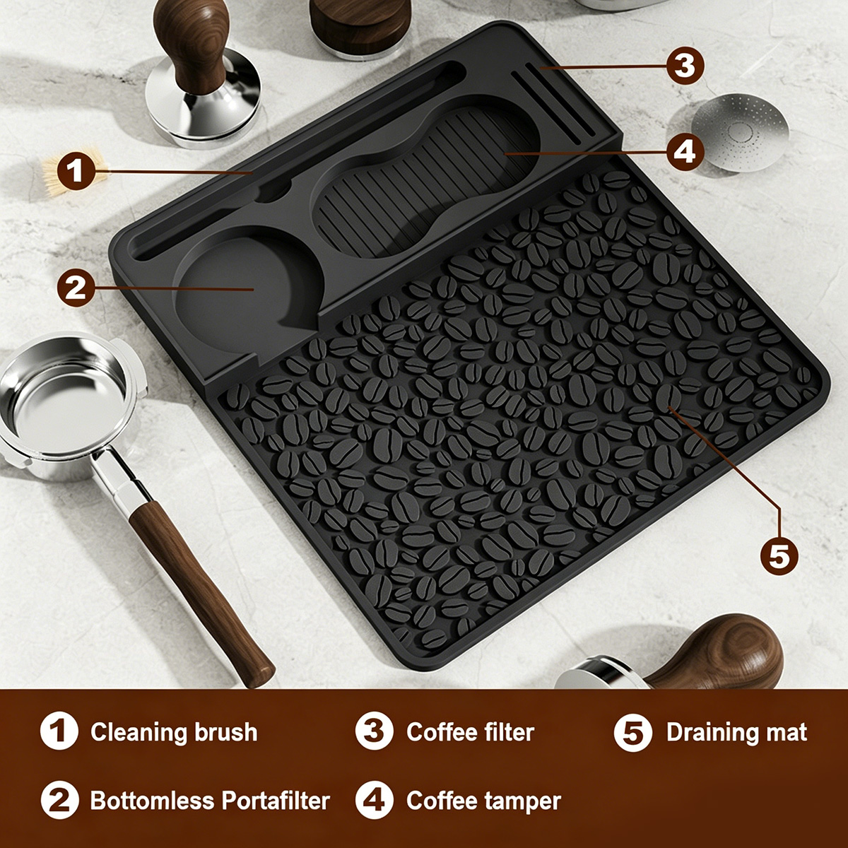 E5 Espresso Tamping Mat, Profe - Heat Mat Silicone 评论和价格